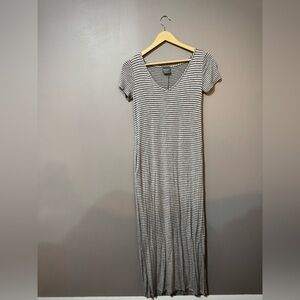 Grey and Black Striped Olivia Rae Maxi Dress
